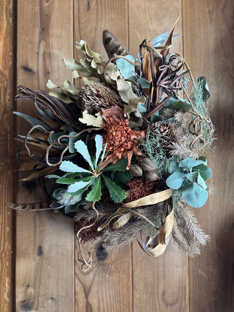ドライフラワー オブジェ ネイティブフラワー クリスマス リース インテリア